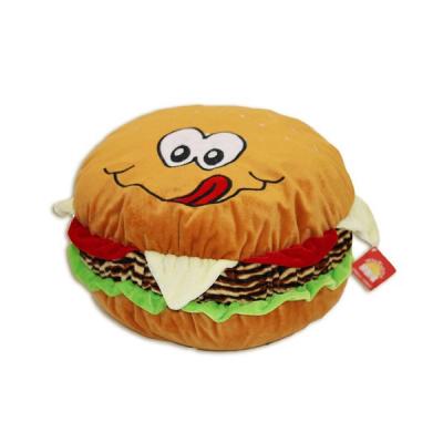 China Viable Custom Soft Stuffed Hamburger Dog Toy Hamburger Plush Toys for sale