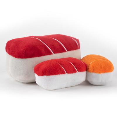 China BSCI Sustainable Pet Toy Factory Custom Made Shrimp Rolling Sushi Catnip Stuffed Toys for sale