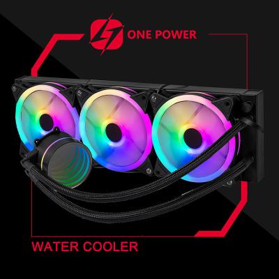 China Infinite Mirror RGB ARGB Pump Factory 360mm AIO Water Cooler RGB Liquid Cooler For PC Game Case for sale