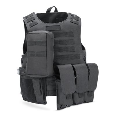 China Polyester Shooting Training Hunting Assault Outdoor Combat CS Game Molle Mag Pouch Military Black Man Tactical Vest for sale