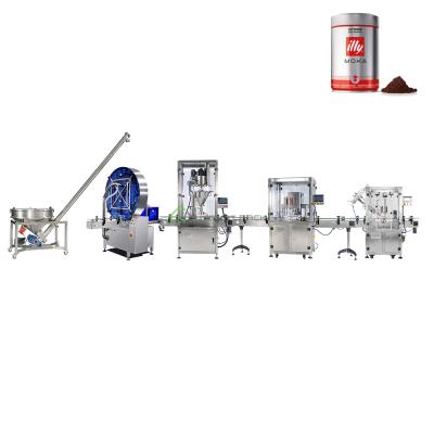 China Automatic Food Cocoa Powder Packing Machine Tins Jars Powder Filling Line for sale