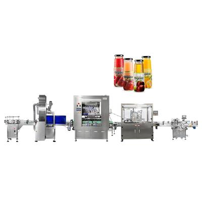 China Automatic Plastic Juice Bottle Filling Food Fruit Sealing Capping Labeling Production Line for sale