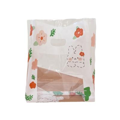 China Eco-friendly Cute Transparent Disposable Plastic LDPE Shopping Bag Plastic Carry Bag Design Gift Recycle Shopping Bag for sale