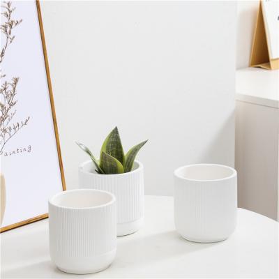 China Wholesale Modern White Cement Cylinder Home Factory Decorative High Quality Pot Mold Modern Flower Pots for sale