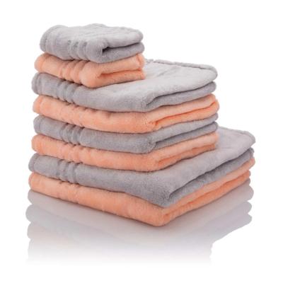 China Coral 100% Polyester Compressed Microfiber Fleece Hand Towel Set for sale