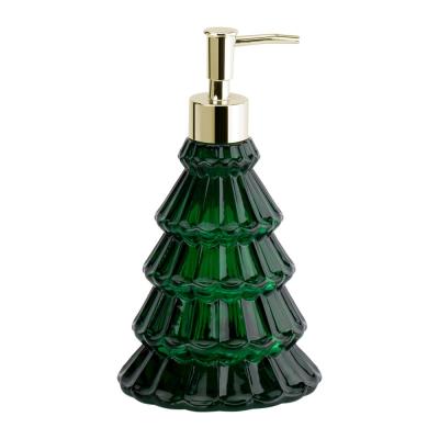 China Bathroom Glass Shower Soap Dispensers Pump With Christmas Tree Shape Body Wash Dispenser For Shower for sale