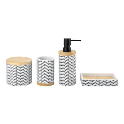 Chine White Polyresin Bathroom Products With Black Arrow Wood Part Household New Products à vendre