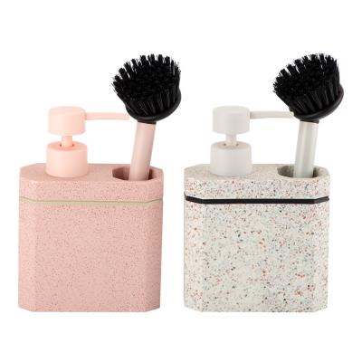 Chine 2N1 Cuisine Terrazzo distributeur de savon couleur assortie ABS pompe tête de cuisine caddy cuisine évier organisateur d'ustensiles caddy à vendre