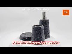 black travertine marble bathroom accessories sets conical shape