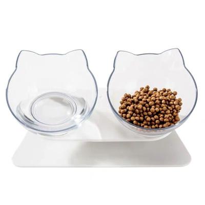 China Automatic Non-slip Plastic Double Storage Pet Bowl Dual Function Bowl for Eating and Drinking Cat and Dog Pet Bowl for sale