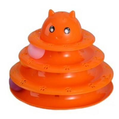 China Factory Stocked Cheap Funny Indoor Turntable With Sucker Catnip Rolling Ball Assembled Toys For Cats Cat Interactive Track Toy for sale