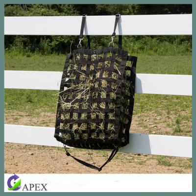 China 600D Polyester With Lining Or 420D PP Nylon Material Web Hay PVC Bag 4 Sided Net Slow Feed Hay Bag for sale