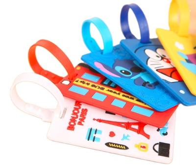 China For Bags Wholesale Soft Logo PVC Travel Luggage Rubber Tags With Plastic Buckle for sale