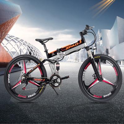 China Aluminum alloy 48V 12.8AH lithium battery E bike aluminum alloy frame 350W folding electric bike 26 inch for sale