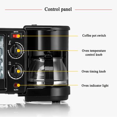 China Hotel Breakfast Machine Multifunctional Electric Toaster Coffee Maker 3 in 1 Breakfast Makers for sale