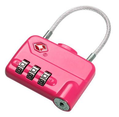 China 3-digit cable TSA zinc alloy keyword lock for sale