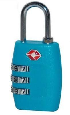 China blue 3-digit TSA number lock plastic for sale