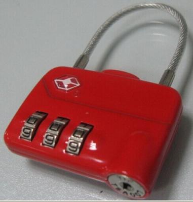 China TSA number padlock cable rope with 3 digit for sale