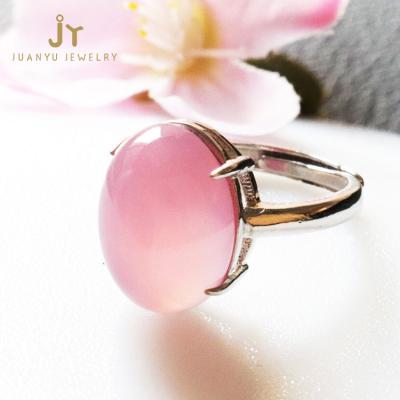 China Rhodium Plated Engagement Gift Women Natural Rose Ring With Claw Setting Simple Stylish Elegant for sale