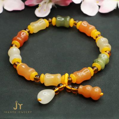 China Small size jade bracelet men and women CLASSIC natural silk bamboo natural silk bamboo temperament gold jade bracelet for sale