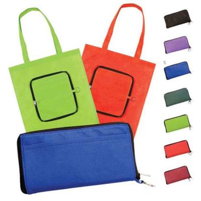 China Tote Zipped 80gsm 38X40cm Foldable Non Woven Bag for sale