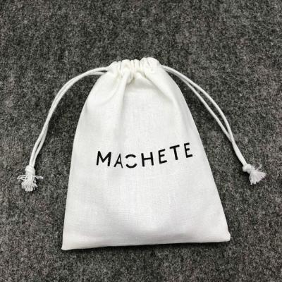 China Custom Canvas Storage Wedding Party Gift Jewelry Packaging Cotton Rope Handle Pouch Cotton Organic Drawstring Bag With Logo for sale