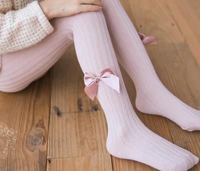 China Breathable Baby Leggings Baby Socks Bow Knit Children's Pantyhose for sale