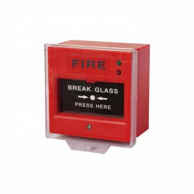 China HC-F-LED extinguish alarm FIRE PUSH BUTTON with RED and GREEN LED LIGHT. 104(W)*92(L)*56(H)mm for sale