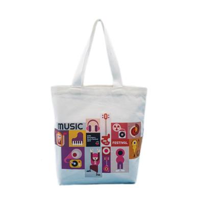 China Reusable Personalized Heavy Duty Canvas Tote Shoulder Bags With Custom Printed Logo for sale