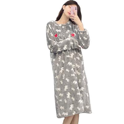 China QUICK DRY European and American 2021Winter long sleeve soft fleece pajamas robe plus size pajama women loungewear fluffy sleepwear for sale