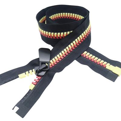 China Wholesale plastic Designer Zippers With Gold Teeth Long Chain plastic Zipper Roll Manufacturers for sale