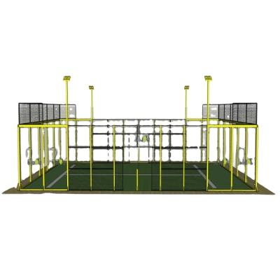 China Hot Selling Padel Tennis Court Lower Price 4 Steel Structure 4 Poles Professional Stadium Single TENNIS COURT ECO FRAME for sale