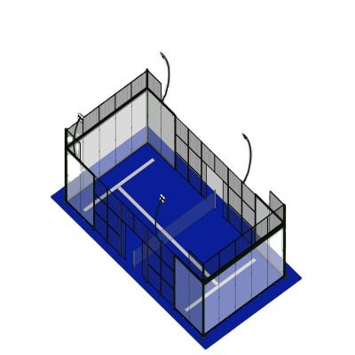 China New Model Customized Easy To Assemble Full Set Padel Panoramic Padel Tennis Court PANORAMIC PALETTE COURT for sale