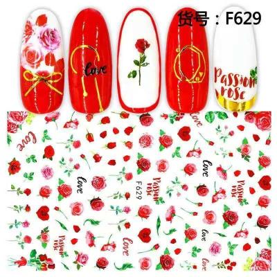 China New Arrival Valentine Nail Art Sticker Heart Shape Self-adhseive Nail Art Sticker Eco-friendly For Nail Beauty for sale