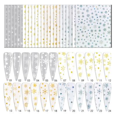 China Eco-friendly Material Professional 5D Christmas Snowflake Nail Stickers For Nail Art for sale