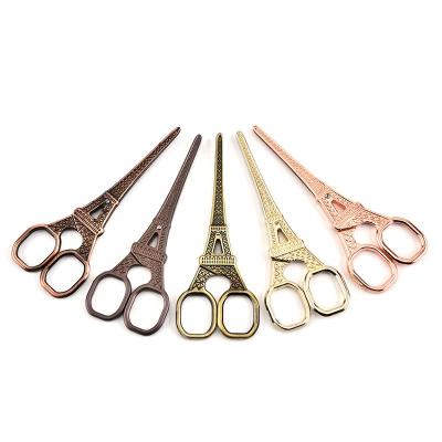 China Paris Churches Smooth Antique Design Scissors French Cut Eiffel Stainless Scissors For Crafts Sewing Zakka Embroidery for sale