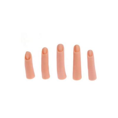 China Wholesale Eco-friendly 5 Size Silicon Nail Practice Finger For Nail Training Hand for sale