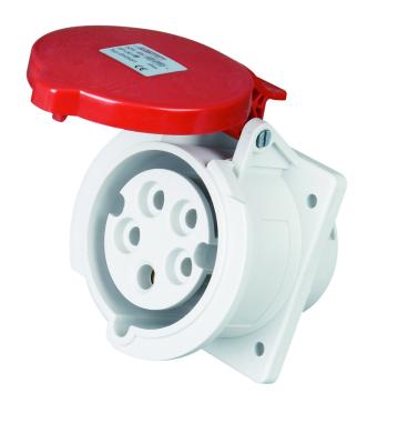 China IP44 Standard Safe / Waterproof / Durable Red Industrial Panel Mounted Socket for sale