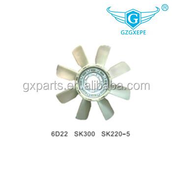 China Engineering machinery engine suitable for Kobelco 6D22 SK300 SK220-5 6T 8Y excavator engine fan blade for sale