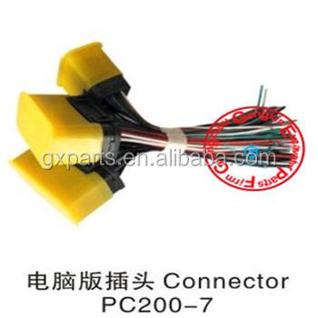 China Construction machinery PC200-7 engine controller computer panel connector, computer box socket for excavator for sale