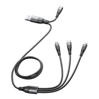 China MP3 / MP4 Player Best Sellers Product Charging Cable 3 in 1 Cabo USB C to USB A 3in1 Cable Aluminum Shell 3 in One Charger Cavo USB C Kabel Data for sale