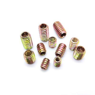 China Heavy Industry M8 Threaded Inserts Galvanized Iron Wooden Yellow Furniture Connecting Inserts Nut for sale