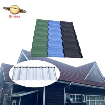 China 1170x420mm modern building materials six wave tile metal building material stone coated roof tiles villa for sale