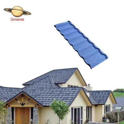 China Modern Universe Hot Stamping Zinc Galvanized Corrugated Steel Colored Stone Coated Metal Roofing Tile For Nigeria House for sale