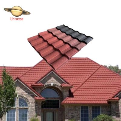 China Modern Moderate Price Nigeria Color Stone Coated Metal Roof Tiles Shingles Stone Coated Steel Roof Tiles for sale