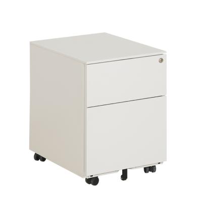 China Adjustable (Height) Pre-Assemble Metal 2 Drawer Pedestal Mobile Rolling Pedestal Mobile Storage Cabinet With Lock for sale