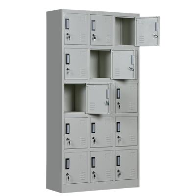 China Eco - Friendly Customized Knock Down Structure Metal Made 15 Door Storage Cabinet Steel Lock for sale