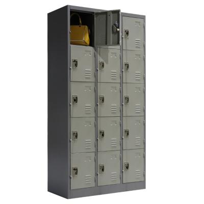 China Eco-friendly Luoyang Furniture Support OEM Metal Gym 15 Steel Door Clothes Storage Cabinet Steel Locker for sale