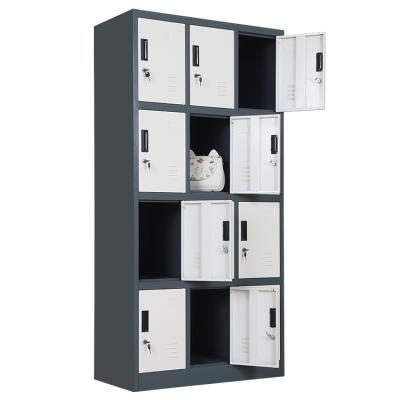 China Eco-friendly Furniture Gym 12 Doors Moisture Resistant Steel Wardrobe Wardrobe Shoes Steel Stroage Cabinet Locker for sale