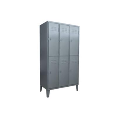 China (Other) 6 Door Adjustable Double Locker School Gym Locker Room Wardrobe for sale